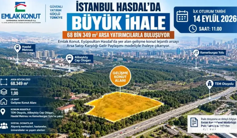 Emlak Konut’tan İstanbul Hasdal’da 68 Bin Metrekarelik Arsa İçin İhale