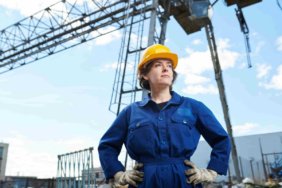 Woman at Construction Site