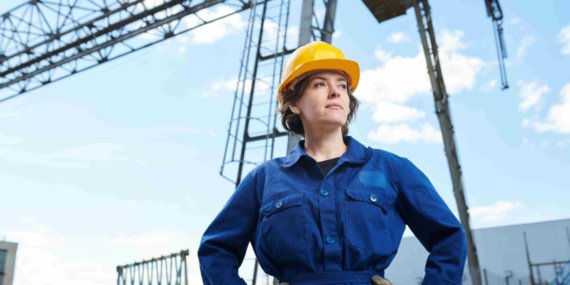 Woman at Construction Site