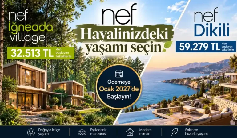 Nef’ten Yeni Yaşam Kampanyası: Dikili ve İğneada’da Taksitler 32.513 TL’den Başlıyor